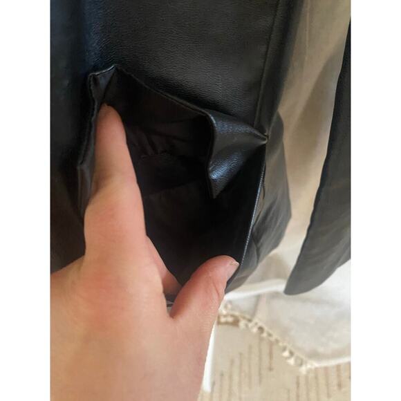 Princess Polly Black Faux Leather Blazer Jacket Size Small /Medium - Picture 5 of 9